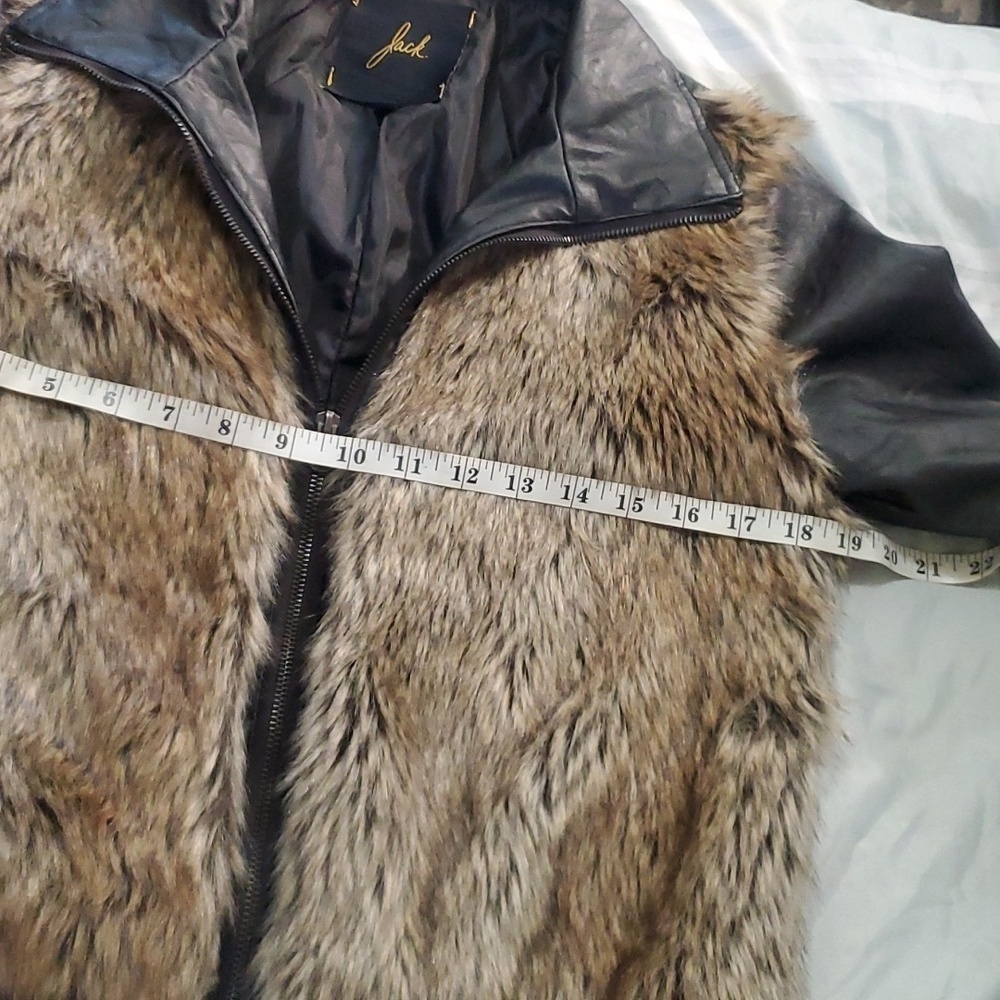Jack by BB Dakota Faux Fur Vegan Leather Moto Jacket Size M - Picture 6 of 10